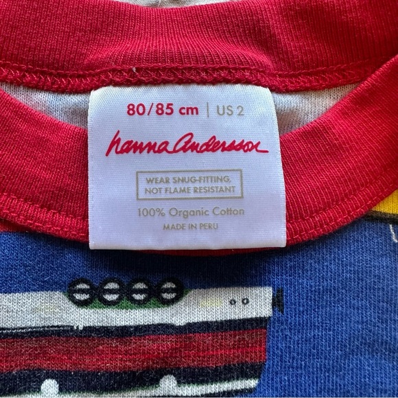 🌟3/$20🌟 Hanna Andersson Train PJ Top Pajamas Organic Cotton size US 2 - Picture 4 of 5